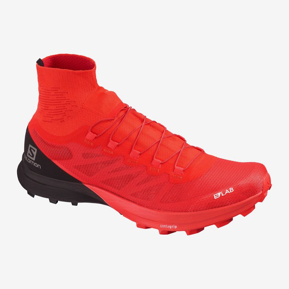 Chaussures De Trail Running Salomon Homme Rouge - Salomon S/LAB SENSE 8 SG - France (0382-XFWKD)